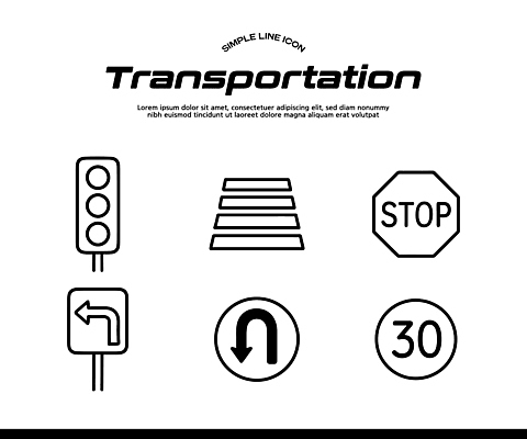 아이콘 길 교통시설 모션 알림판 보행로 파일형식 벡터 교통 신호등 횡단보도 정지 도로 표지판 운전 안전 방향 속도 금지 표시 라인아이콘 AI파일 일러스트 국내일러스트