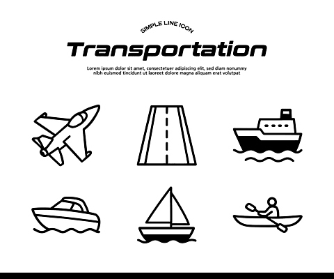 아이콘 산업 길 교통 컨셉 수상교통 배_교통 항공교통 교통시설 대중교통 수상스포츠 파일형식 벡터 교통수단 비행기 선박 보트 카약 운송업 도로 바다 항공 이동 디자인 스포츠 라인아이콘 AI파일 일러스트 국내일러스트