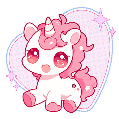동물 캐릭터 디자인 감정 분홍색 컬러 백그라운드 일러스트 앉기 반짝임 머리 매력적 하트 아기 즐거움 그림 유니콘 일러캐릭터 AI파일 모양 컨셉 모션 사람 신체부위 파일형식 벡터
