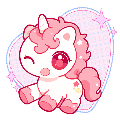 동물 캐릭터 디자인 인형 분홍색 과일 일러스트 미소 장식 반짝임 귀여움 아기 포근함 상상력 유니콘 일러캐릭터 AI파일 컬러 컨셉 모션 표정 사람 감각 파일형식 벡터