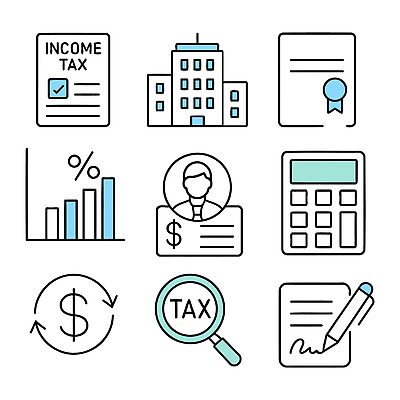 아이콘 그래프 사무실 계산기 업무 문서 수익 회계 서류판 세금 재정 2D아이콘 AI파일 비즈니스 문구용품 경제 사무용품 장비 작업 파일형식 벡터