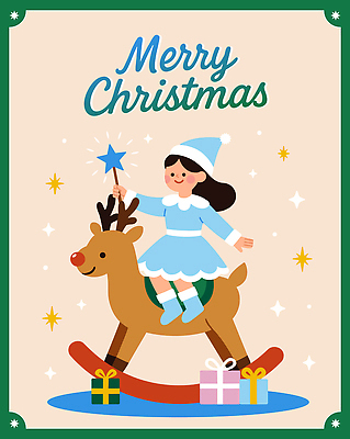 행복 별 어린이 크리스마스 겨울 일러스트 놀이 동화 선물 웃음 소녀 장식 축제 즐거움 소원 마법 순록 캐리커처 국내일러스트 AI파일 자연요소 계절 여자 기념일 감정 표정 사람 그림 파일형식 벡터