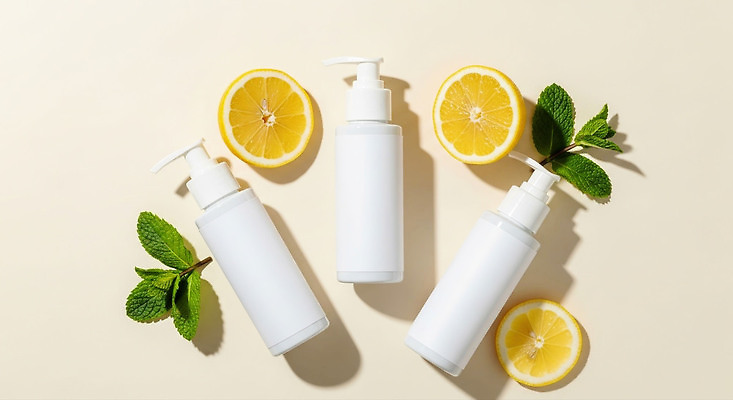 과일 신체부위 뷰티 허브 CG 생태계 파일형식 레몬 민트 화장품 자연 피부 보습 재료 조화 디자인 상큼 신선 편집이미지 편집실사 JPG