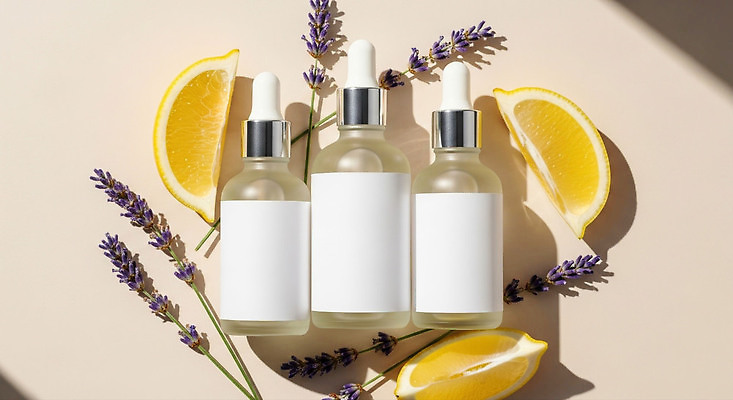 웰빙 꽃 가구 과일 신체부위 뷰티 화장품 허브 CG 생태계 냄새 파일형식 세럼 피부관리 라벤더 레몬 자연 건강 탁자 장식 향기 유기농 스킨케어 피부 편집이미지 편집실사 JPG