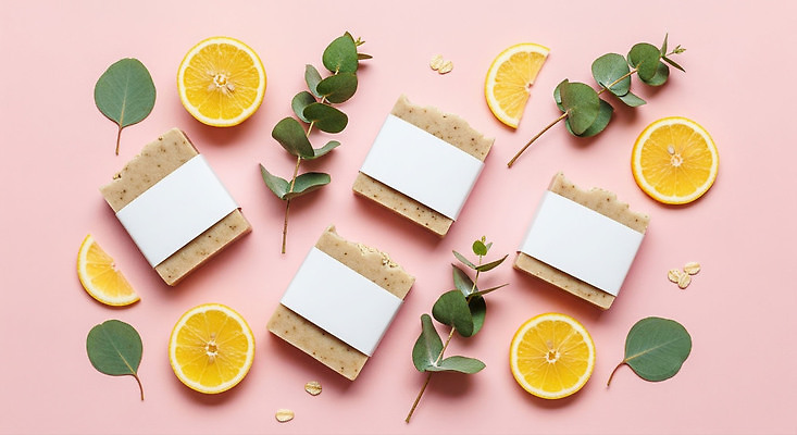 식물 컬러 관리 취미 뷰티 위생 CG 생태계 냄새 비누 파일형식 수제비누 유칼립투스 과일 분홍색 백그라운드 자연 향기 아로마 청결 홈케어 피부관리 웰빙 공예 편집이미지 편집실사 JPG
