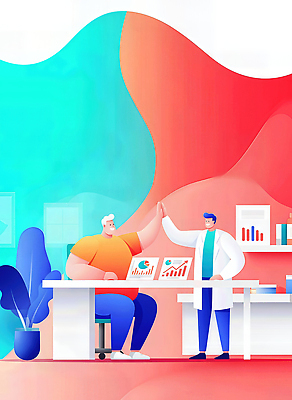 옷 감정 컨셉 비즈니스 사람 파일형식 회의 직원 사무실 협력 결과 긍정적 의사소통 그래프 통계 프레젠테이션 성공 분석 남자 캐주얼 환경 모던 일러스트 국내일러스트 JPG