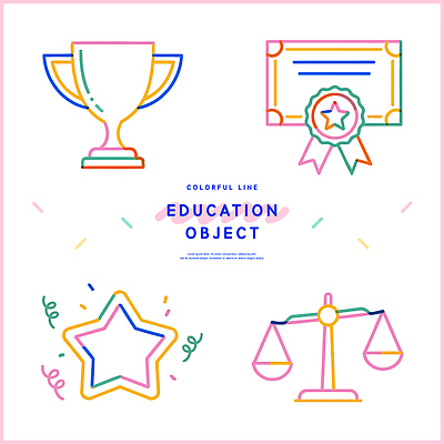 학생 디자인 교육 별 상징 라인일러스트 일러스트 성공 기념 저울 학습 컬러풀 도전 발전 목표 결과 교훈 자격증 국내일러스트 AI파일 자연요소 컬러 컨셉 증명서 파일형식 벡터