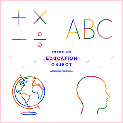 도형 기호 디자인 알파벳 교육 지구 어린이 선 컬러 라인일러스트 일러스트 그래픽 학습 지구본 수학 모던 교육자료 창의성 국내일러스트 AI파일 문자 영어 교과목 사람 자료 파일형식 벡터
