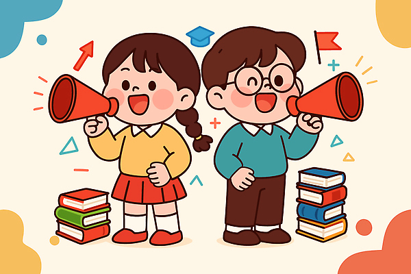 교육 감정 컨셉 관계 말하기 사람 파일형식 벡터 발표 확성기 책 학습 모션 행복 성인 친구 창의력 대화 소통 백그라운드 컬러 즐거움 AI파일 일러스트 국내일러스트