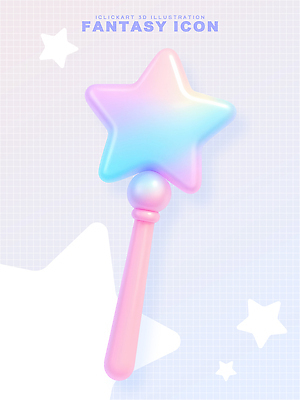 PSD 편집이미지 디자인 별 컬러 백그라운드 장식 판타지 꿈 마법지팡이 뷰티풀 상상력 환상 편집3D 자연요소 컨셉 상상 3D 파일형식