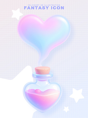 PSD 편집이미지 디자인 컬러 그래픽 판타지 3D 하트 연기 약병 그림 마법 뷰티풀 창의성 환상 편집3D 모양 컨셉 상상 약 디지털합성 병_담는 파일형식