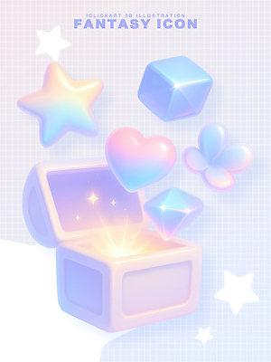 PSD 편집이미지 디자인 별 컬러 그래픽 상자 3D 하트 신비 큐브 보물 창의력 환상 편집3D 자연요소 모양 컨셉 디지털합성 파일형식
