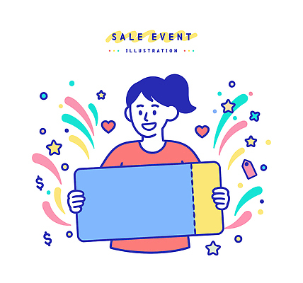 디자인 행복 컬러 일러스트 웃음 사람 이벤트 그래픽 장식 쇼핑 세일 축제 기쁨 소비 고객 즐거움 마케팅 프로모션 국내일러스트 AI파일 감정 표정 파일형식 벡터