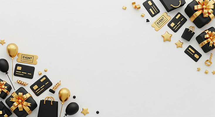 JPG 편집이미지 기념일 별 리본 백그라운드 선물 이벤트 장식 파티 검은색 금색 축하 오브젝트 파티용품 풍선 이미지편집 AI컴퓨터그래픽 AI콘텐츠 자연요소 컬러 컨셉 이벤트용품 파일형식