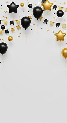 JPG 편집이미지 별 백그라운드 탁자 이벤트 장식 파티 검은색 모임 금색 축하 깃발 생일 준비 풍선 이미지편집 AI컴퓨터그래픽 AI콘텐츠 자연요소 기념일 컬러 가구 컨셉 파일형식