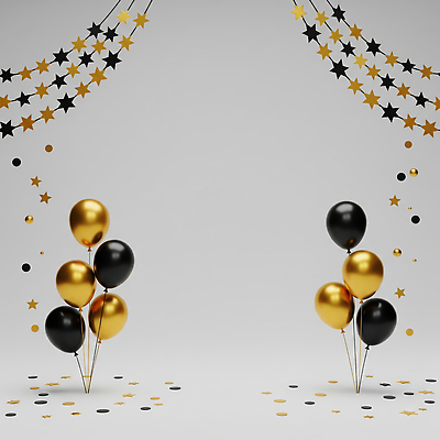 JPG 편집이미지 별 바닥 이벤트 장식 파티 검은색 축제 공간 금색 기다림 분위기 준비 풍선 이미지편집 AI컴퓨터그래픽 AI콘텐츠 자연요소 컬러 컨셉 모션 파일형식