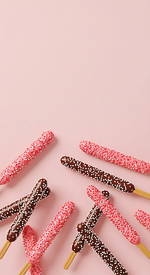 JPG 편집이미지 음식 분홍색 컬러 백그라운드 디저트 과자 초콜릿 막대기 달콤 맛 즐거움 빼빼로 빼빼로데이 편집3D AI컴퓨터그래픽 AI콘텐츠 감정 컨셉 데이이벤트 3D 막대과자 파일형식