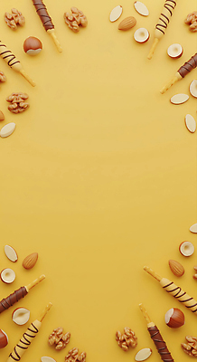 JPG 편집이미지 컬러 디저트 건강 요리 장식 과자 초콜릿 견과류 금색 대추 호두 아몬드 빼빼로 빼빼로데이 캐러멜 편집3D AI컴퓨터그래픽 AI콘텐츠 음식 데이이벤트 3D 막대과자 파일형식