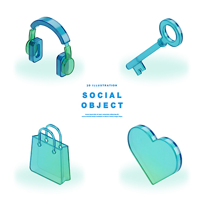 모양 음향기기 신체 가방 3D 디지털합성 파일형식 오브젝트 디자인 헤드폰 키_신체 쇼핑백 하트 모던 투명 미니멀 그래픽 소비 PSD 편집3D 편집이미지