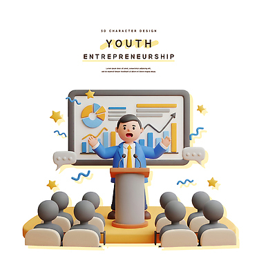 PSD 편집이미지 직업 교육 비즈니스 청소년 아이디어 기술 청년 강사 성장 발표 군중 창업 혁명 개발 세미나 창의성 편집3D 컨셉 사람 성인 3D 자영업 파일형식