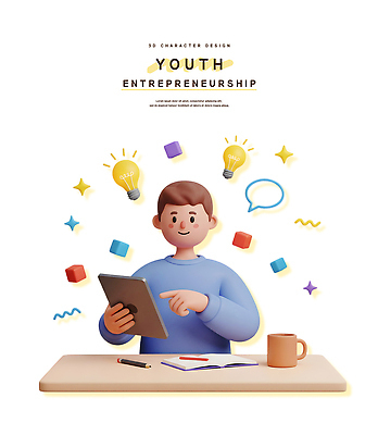 도형 PSD 편집이미지 디자인 교육 남자 생각 비즈니스 청소년 아이디어 청년 그래픽 빛 태블릿 발전 창업 상상력 창의성 편집3D 컨셉 사람 성인 전자제품 스마트기기 3D 자영업 파일형식