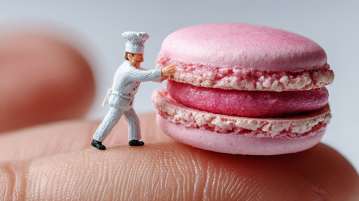 직업 손 음식 컬러 디저트 모형 제과제빵 CG 파일형식 요리사 마카롱 분홍색 손가락 미니어처 제과 요리 비율 주방 창의성 스튜디오 그림 촬영 편집이미지 편집실사 JPG