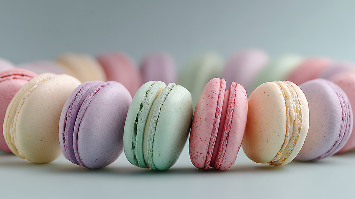 음식 컨셉 학용품 디저트 상점 맛 CG 파일형식 마카롱 컬러 일렬 달콤 빵집 과자 크림 파스텔 편집이미지 편집실사 JPG