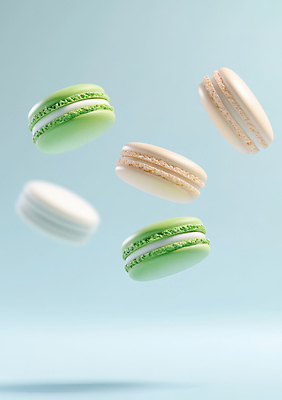 음식 컨셉 디저트 파란색 감각 맛 CG 파일형식 마카롱 컬러 질감 공중 백그라운드 하늘색 부드러움 달콤 신선 레시피 편집이미지 편집실사 JPG