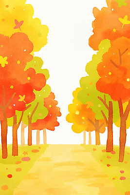 JPG 나무 길 컬러 여행 단풍 일러스트 자연 바람 산 풍경 햇빛 평화 정원 산책로 가을 숲 조경 쉬는시간 뷰티풀 국내일러스트 AI일러스트 AI콘텐츠 자연요소 식물 계절 컨셉 잎 날씨 휴식 태양 생태계 파일형식