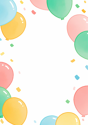 JPG 기념일 행복 컬러 백그라운드 일러스트 이벤트 장식 파티 축제 기쁨 축하 생일 분위기 즐거움 격려 풍선 색종이 디지털아트 국내일러스트 AI일러스트 AI콘텐츠 감정 종이 컨셉 모션 파일형식