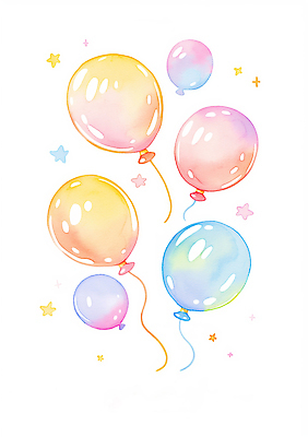 JPG 디자인 기념일 감정 별 컬러 일러스트 하늘 장식 장난감 파티 축제 생일 분위기 즐거움 오브젝트 풍선 파스텔 생동감 국내일러스트 AI일러스트 AI콘텐츠 자연요소 컨셉 학용품 이벤트 파일형식
