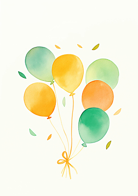 JPG 디자인 행복 감정 예술 컬러 잎 일러스트 자연 수채화 밝음 이벤트 장식 파티 축제 기쁨 생일 편안함 초대장 풍선 드로잉 국내일러스트 AI일러스트 AI콘텐츠 식물 기념일 카드_감사 미술 감각 생태계 파일형식