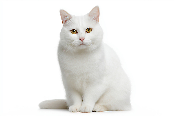 컬러 컨셉 포유류 모션 반려동물 CG 파일형식 고양이 흰색 털 앉기 조용 생명 동물 주목 포즈 귀여움 백그라운드 시선 편집실사 편집이미지 JPG