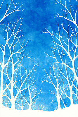 JPG 나무 예술 컬러 백그라운드 겨울 일러스트 자연 하늘 가지 수채화 풍경 파란색 고요 그리기 그림 이미지 대칭 뷰티풀 창의성 국내일러스트 AI일러스트 AI콘텐츠 식물 계절 채소 모션 생태계 파일형식