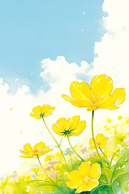 계절 꽃 컨셉 라이프 태양 감각 생태계 파일형식 하늘 풍경 봄 자연 뷰티풀 평화 식물 생명 날씨 햇빛 꽃밭 부드러움 컬러 화사함 꽃봉오리 초원 일상 국내일러스트 일러스트 JPG 코스모스