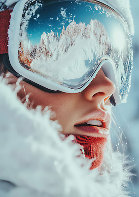 JPG 편집이미지 여자 설경 겨울 모션 자연 스키 겨울스포츠 고글 산 반사 추위 외출 프로필 편집실사 계절 스포츠 사람 풍경 CG 생태계 파일형식