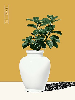 PSD 식물 디자인 화분 백그라운드 일러스트 자연 나뭇잎 실내 따뜻함 장식 초록색 인테리어 노란색 꽃병 흰색 빈티지 모던 그림 심플 조화 백자 국내일러스트 꽃 컬러 컨셉 잎 내부 도자기 생태계 파일형식