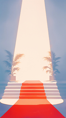 JPG 디자인 예술 백그라운드 일러스트 조명 이벤트 장식 야자수 계단 축제 공연 공간 화려 분위기 스포트라이트 레드카펫 시상식 프로그램 국내일러스트 나무 컨셉 파일형식