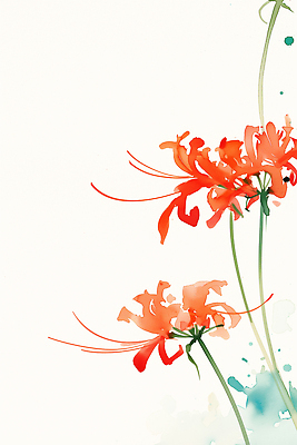 식물 꽃 컬러 컨셉 채소 생태계 파일형식 수채화 빨간색 자연 뷰티풀 예술 그림 가지 화사함 백그라운드 디자인 표현 예술가 감정 창의성 JPG 국내일러스트 일러스트 석산꽃