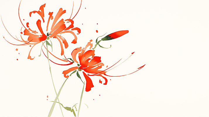 식물 계절 꽃 컬러 문화예술 감각 생태계 파일형식 수채화 여름 빨간색 자연 예술 정원 뷰티풀 부드러움 백그라운드 생명 색감 디자인 감정 표현 미술 JPG 국내일러스트 일러스트 석산꽃