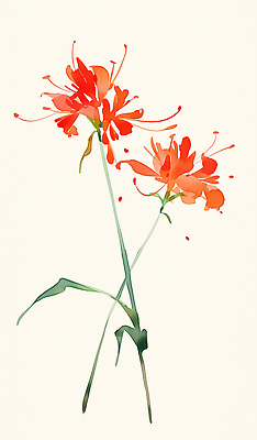 식물 꽃 컬러 컨셉 생태계 파일형식 빨간색 화사함 줄기 꽃잎 백그라운드 자연 생명 뷰티풀 예술 수채화 디자인 그림 식물원 환경 장식 신선 조화 JPG 국내일러스트 일러스트 석산꽃