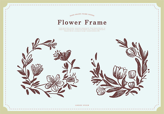 식물 생태계 파일형식 벡터 꽃 장식 프레임 디자인 자연 뷰티풀 그래픽 창의성 예술 정원 AI파일 국내일러스트 일러스트 낙서