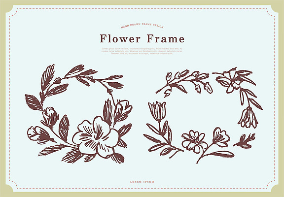 식물 꽃 컨셉 생태계 파일형식 벡터 프레임 디자인 장식 그림 자연 선 배열 꽃그림 수채화 화사함 빈티지 그래픽 벚꽃 개나리 AI파일 국내일러스트 일러스트 낙서