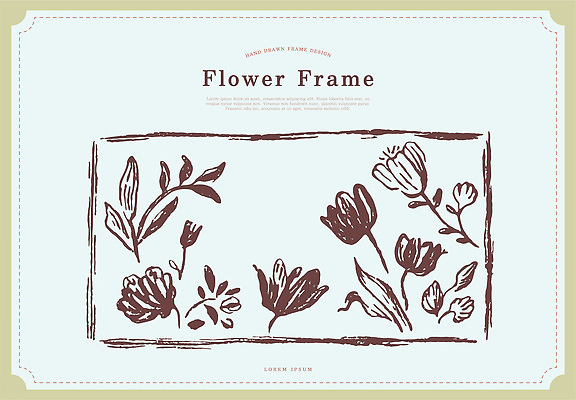 식물 그림 생태계 파일형식 벡터 꽃 프레임 디자인 예술 자연 백그라운드 창의성 초상화 장식 선 컬러 수채화 뷰티풀 AI파일 국내일러스트 일러스트 낙서