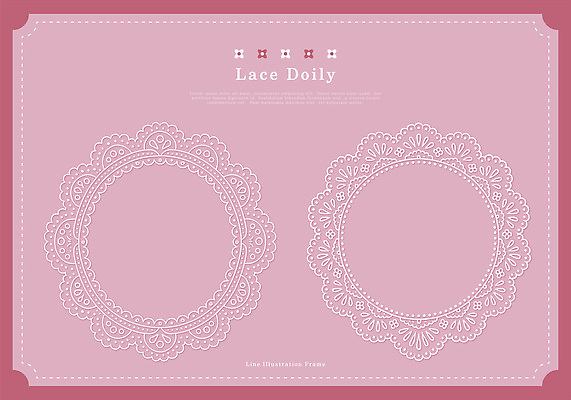 디자인 분홍색 백그라운드 패턴 라인일러스트 일러스트 식탁 장식 인테리어 우아함 공예 오브젝트 그림 도일리 창의성 국내일러스트 AI파일 레이스천 컬러 컨셉 무늬 탁자 취미 직물 파일형식 벡터