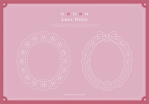 디자인 여자 꽃 리본 예술 분홍색 백그라운드 패턴 라인일러스트 일러스트 프레임 이벤트 장식 인테리어 우아함 배열 심플 수공예 도일리 국내일러스트 AI파일 레이스천 식물 컬러 컨셉 무늬 사람 직물 공예 파일형식 벡터
