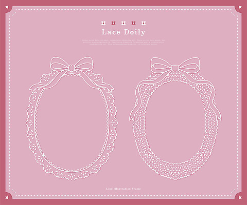 디자인 리본 분홍색 백그라운드 패턴 라인일러스트 일러스트 프레임 서양음식 장식 빈티지 공예 그림 도일리 디지털아트 스타일 세련 국내일러스트 AI파일 레이스천 음식 컬러 컨셉 무늬 취미 직물 파일형식 벡터
