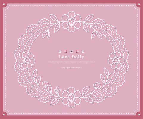 디자인 꽃 분홍색 백그라운드 잎 패턴 라인일러스트 일러스트 가정 장식 인테리어 우아함 테두리 리빙 도일리 뷰티풀 스타일 국내일러스트 AI파일 레이스천 식물 컬러 컨셉 무늬 직물 파일형식 벡터