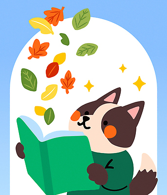 캐릭터 어린이 컬러 일러스트 자연 나뭇잎 아이디어 미소 풍경 책 학습 세계 독서 귀여움 활발 강아지 즐거움 상상력 국내일러스트 AI파일 교육 감정 컨셉 잎 표정 사람 반려동물 개 생태계 파일형식 벡터