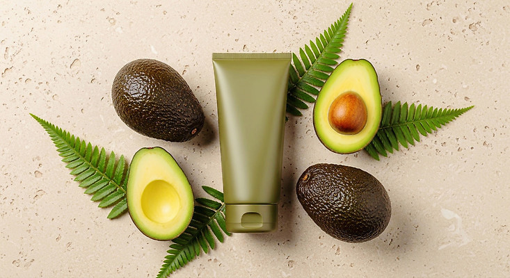 JPG 식물 편집이미지 자연 건강 화장 뷰티 화장품 상품 피부 천연 스킨케어 아보카도 보습 편집실사 AI포토 AI콘텐츠 과일 신체부위 CG 생태계 파일형식